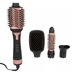 Escova Secadora de cabelo com 4 cabeças intercambiáveis Elle Première 1000W Preta