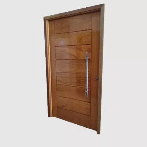 Porta Pivotante de Madeira Angelim Maciça (a) 214 X 097 (l) C/batente de 14cm com Puxador e Fechadur