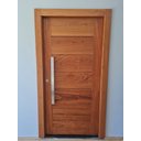 Ver imagem 2 de Porta Pivotante de Madeira Angelim Maciça (a) 214 X 097 (l) C/batente de 14cm com Puxador e Fechadur