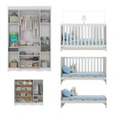 Ver imagem 5 de Quarto de Bebê Completo C/ Berço Americano 3 em 1 Colchão Doçura Multimóveis Mp4662 Branco/off