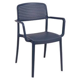 Cadeira Tramontina Serena com Braços Azul Navy Empilhável em Polipropileno com Proteção - 3