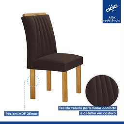 Conjunto Mesa Bella Ripada 120cm com 4 Cadeiras Arizona Tampo Bella com Vidro - 8