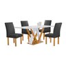 Conjunto Mesa Manuela 120cm com 4 Cadeiras Canela Tampo Dakota Plus com Vidro Yescasa - 15