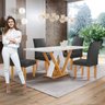Conjunto Mesa Manuela 120cm com 4 Cadeiras Canela Tampo Dakota Plus com Vidro Yescasa - 11