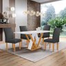 Conjunto Mesa Manuela 120cm com 4 Cadeiras Canela Tampo Dakota Plus com Vidro Yescasa - 1