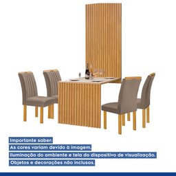 Conjunto Mesa Bella Ripada 120cm com 4 Cadeiras Arizona Tampo Bella com Vidro - 16