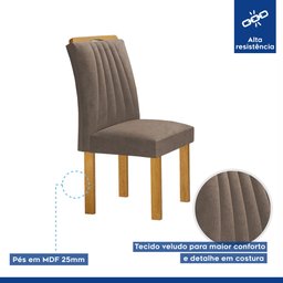Conjunto Mesa Bella Ripada 120cm com 4 Cadeiras Arizona Tampo Bella com Vidro - 8