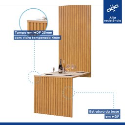 Conjunto Mesa Bella Ripada 120cm com 4 Cadeiras Arizona Tampo Bella com Vidro - 3