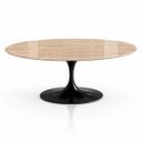 Ver imagem 1 de Mesa de Jantar Saarinen Oval 198x122 cm Tampo Mármore Travertino Base Laca Preta