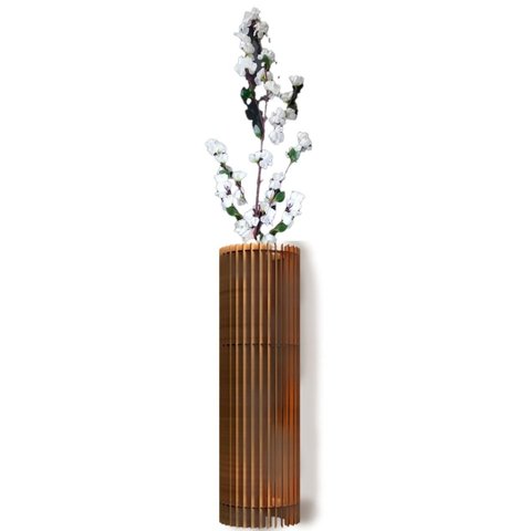 Vaso de Chão Decorativo Grande Torre -:mdf Cru/70x20cm