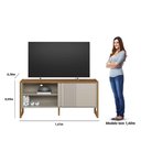 Ver imagem 3 de Rack Gold para até Tv 55'' Nature Off White - Linea Brasil