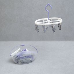 Kit lavanderia com cesto prendedores e mini varal - Simplo - 4