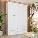 Ver imagem 1 de Roupeiro Maryland 04 Portas Casa 812 Branco Hp