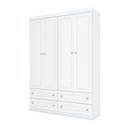 Ver imagem 4 de Roupeiro Maryland 04 Portas Casa 812 Branco Hp