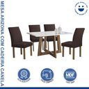 Ver imagem 2 de Conjunto Mesa Arizona 120cm com 4 Cadeiras Canela Tampo Smart Plus com Vidro