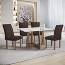 Ver imagem 1 de Conjunto Mesa Arizona 120cm com 4 Cadeiras Canela Tampo Smart Plus com Vidro