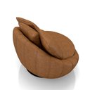 Ver imagem 6 de Kit 2 Poltronas Giratória Sala de Estar com Almofadas Afrodite Caramelo Manchado Pu G45 - Gran Belo