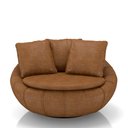 Ver imagem 5 de Kit 2 Poltronas Giratória Sala de Estar com Almofadas Afrodite Caramelo Manchado Pu G45 - Gran Belo