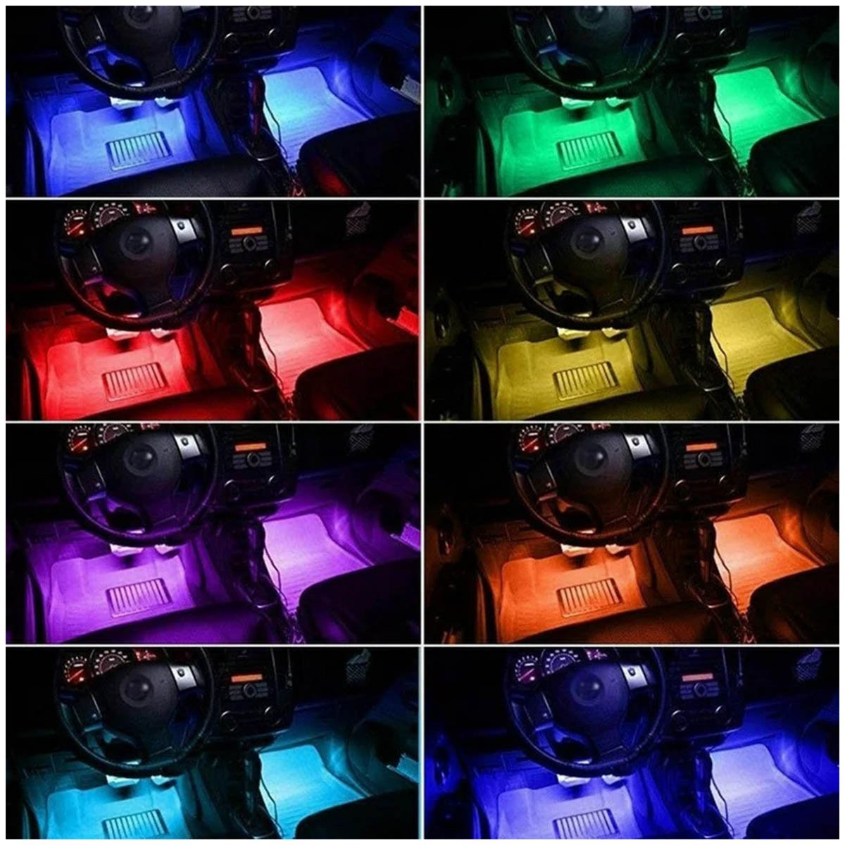 Barra Led Neon 8 Cores RGB Musica Controle Carro Moto Painel Som Ritmo Decoraçao Iluminaçao LEVA PRA - 6