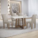 Ver imagem 1 de Conjunto Mesa Arizona 120cm com 4 Cadeiras Canela Tampo Smart Plus com Vidro