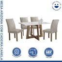 Ver imagem 2 de Conjunto Mesa Arizona 120cm com 4 Cadeiras Canela Tampo Smart Plus com Vidro