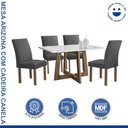 Ver imagem 2 de Conjunto Mesa Arizona 120cm com 4 Cadeiras Canela Tampo Smart Plus com Vidro