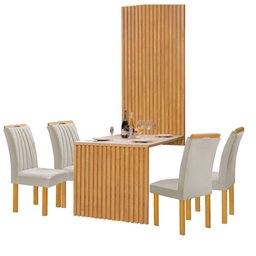 Conjunto Mesa Bella Ripada 120cm com 4 Cadeiras Arizona Tampo Bella com Vidro - 15