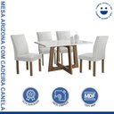 Ver imagem 2 de Conjunto Mesa Arizona 120cm com 4 Cadeiras Canela Tampo Smart Plus com Vidro