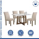 Ver imagem 2 de Conjunto Mesa Arizona 120cm com 4 Cadeiras Canela Tampo Smart Plus com Vidro