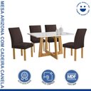 Ver imagem 2 de Conjunto Mesa Arizona 120cm com 4 Cadeiras Canela Tampo Smart Plus com Vidro