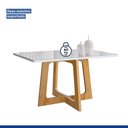 Ver imagem 5 de Conjunto Sala de Jantar Mesa 4 Cadeiras Vidro Arizona Cinamomo/Off White/Veludo Bege Escuro