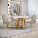 Ver imagem 1 de Conjunto Mesa Arizona 120cm com 4 Cadeiras Canela Tampo Smart Plus com Vidro