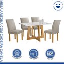 Ver imagem 2 de Conjunto Mesa Arizona 120cm com 4 Cadeiras Canela Tampo Smart Plus com Vidro