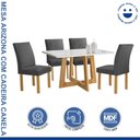 Ver imagem 2 de Conjunto Mesa Arizona 120cm com 4 Cadeiras Canela Tampo Smart Plus com Vidro
