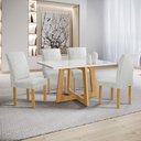 Ver imagem 1 de Conjunto Mesa Arizona 120cm com 4 Cadeiras Canela Tampo Smart Plus com Vidro
