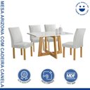 Ver imagem 2 de Conjunto Mesa Arizona 120cm com 4 Cadeiras Canela Tampo Smart Plus com Vidro
