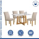 Ver imagem 2 de Conjunto Mesa Arizona 120cm com 4 Cadeiras Canela Tampo Smart Plus com Vidro
