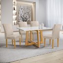 Ver imagem 1 de Conjunto Mesa Arizona 120cm com 4 Cadeiras Canela Tampo Smart Plus com Vidro