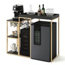Ver imagem 2 de Aparador para Adega, Cervejeira, Frigobar com Cantinho do Café Alba Metal Dourado MDF Preto