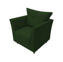 Ver imagem 2 de Kit Poltrona Decorativa Isis + Puff Retangular Suede Verde Pés Madeira Ms Decor