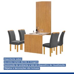 Conjunto Mesa Bella Ripada 120cm com 4 Cadeiras Arizona Tampo Bella com Vidro - 16