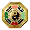 Ver imagem 1 de Quadro Baguá Feng Shui Dourado 17 Cm Yin Yang Talismã