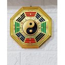 Ver imagem 3 de Quadro Baguá Feng Shui Dourado 17 Cm Yin Yang Talismã