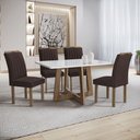 Ver imagem 1 de Conjunto Mesa Arizona 120cm com 4 Cadeiras Arizona Tampo Smart Plus com Vidro
