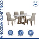 Ver imagem 2 de Conjunto Mesa Arizona 120cm com 4 Cadeiras Arizona Tampo Smart Plus com Vidro
