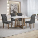 Ver imagem 1 de Conjunto Mesa Arizona 120cm com 4 Cadeiras Arizona Tampo Smart Plus com Vidro