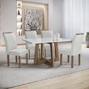 Ver imagem 1 de Conjunto Mesa Arizona 120cm com 4 Cadeiras Arizona Tampo Smart Plus com Vidro