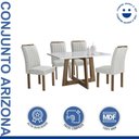 Ver imagem 2 de Conjunto Mesa Arizona 120cm com 4 Cadeiras Arizona Tampo Smart Plus com Vidro