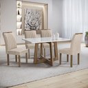 Ver imagem 1 de Conjunto Mesa Arizona 120cm com 4 Cadeiras Arizona Tampo Smart Plus com Vidro