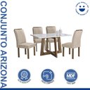 Ver imagem 2 de Conjunto Mesa Arizona 120cm com 4 Cadeiras Arizona Tampo Smart Plus com Vidro